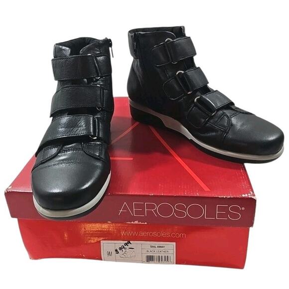 Aerosoles ~Woman Size 9M~ Black Leather Ankle Boots NEW!